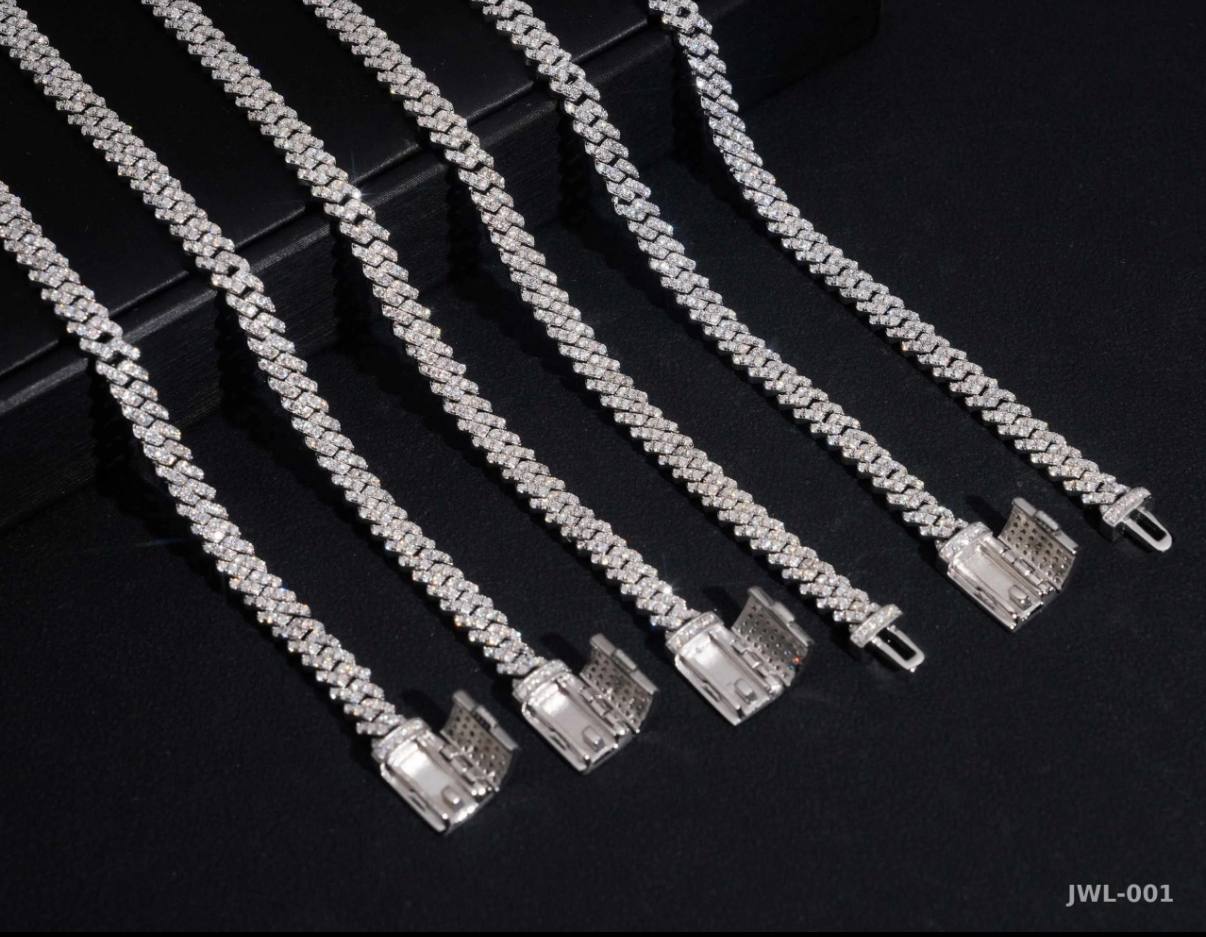 Iced Out Cuban Link Chain · 5mm · 3 Finishes · 925 Silver · VVS Moissanite