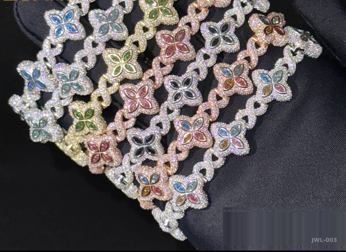 Iced Out Marquise Bracelet · 15mm · 3 Finishes · 925 Silver · Moissanite