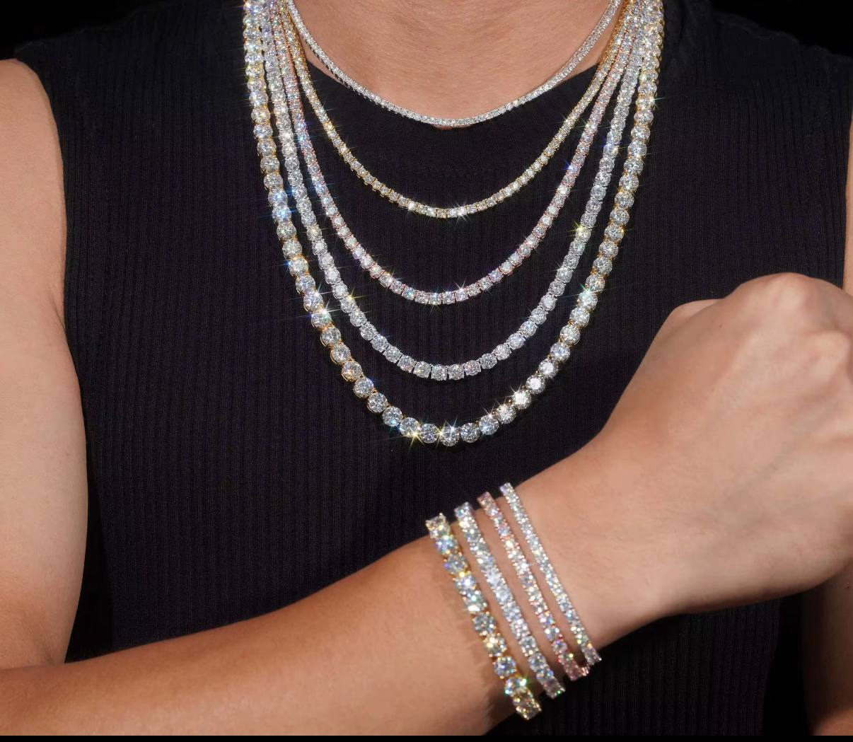 Iced Out Tennis Chain · 3 Finishes · 925 Silver · VVS Moissanite