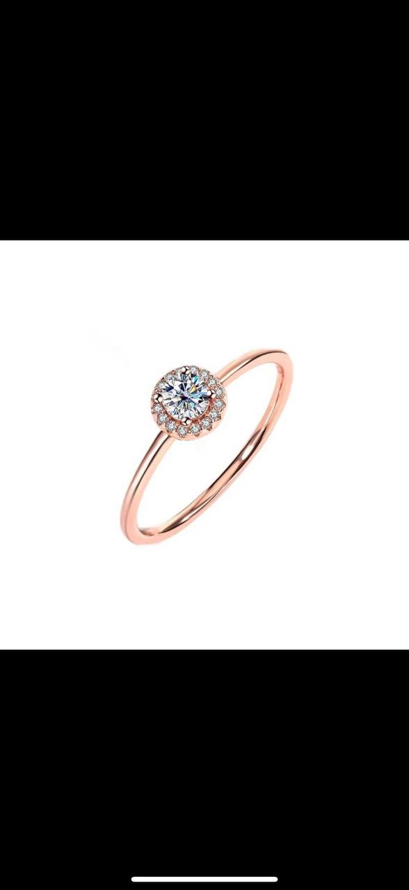 Iced Out Minimalist Ring · 0.3ct · Rose Gold · 925 Silver · Moissanite