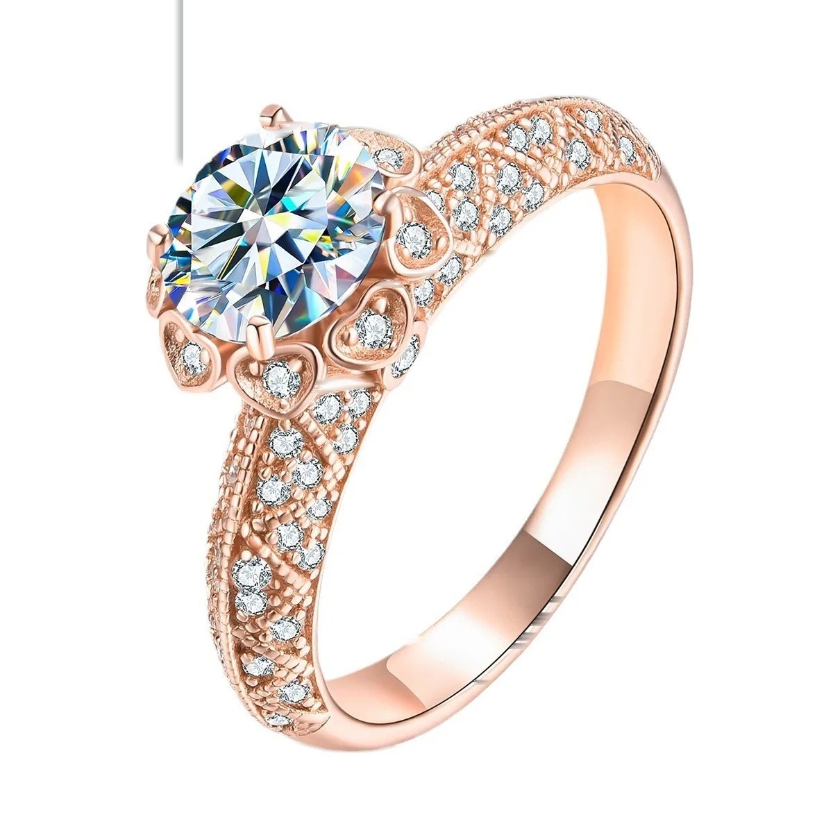 Iced Out Milky Way Ring · Rose Gold · 925 Silver · Moissanite