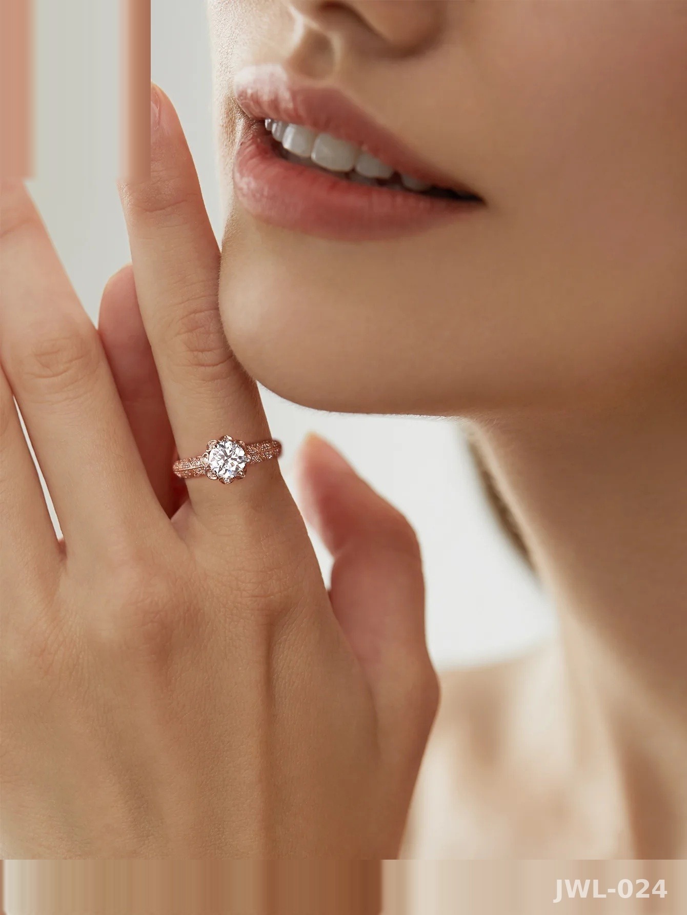 Iced Out Milky Way Ring · Rose Gold · 925 Silver · Moissanite