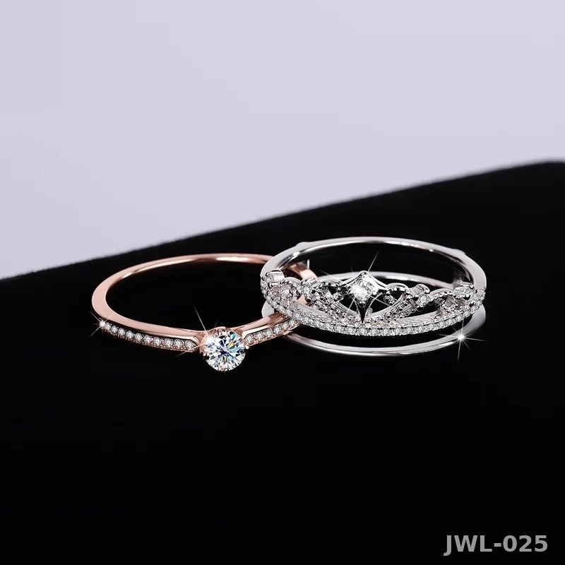 Iced Out Crown Ring · Detachable · Rose Gold · 925 Silver · Moissanite