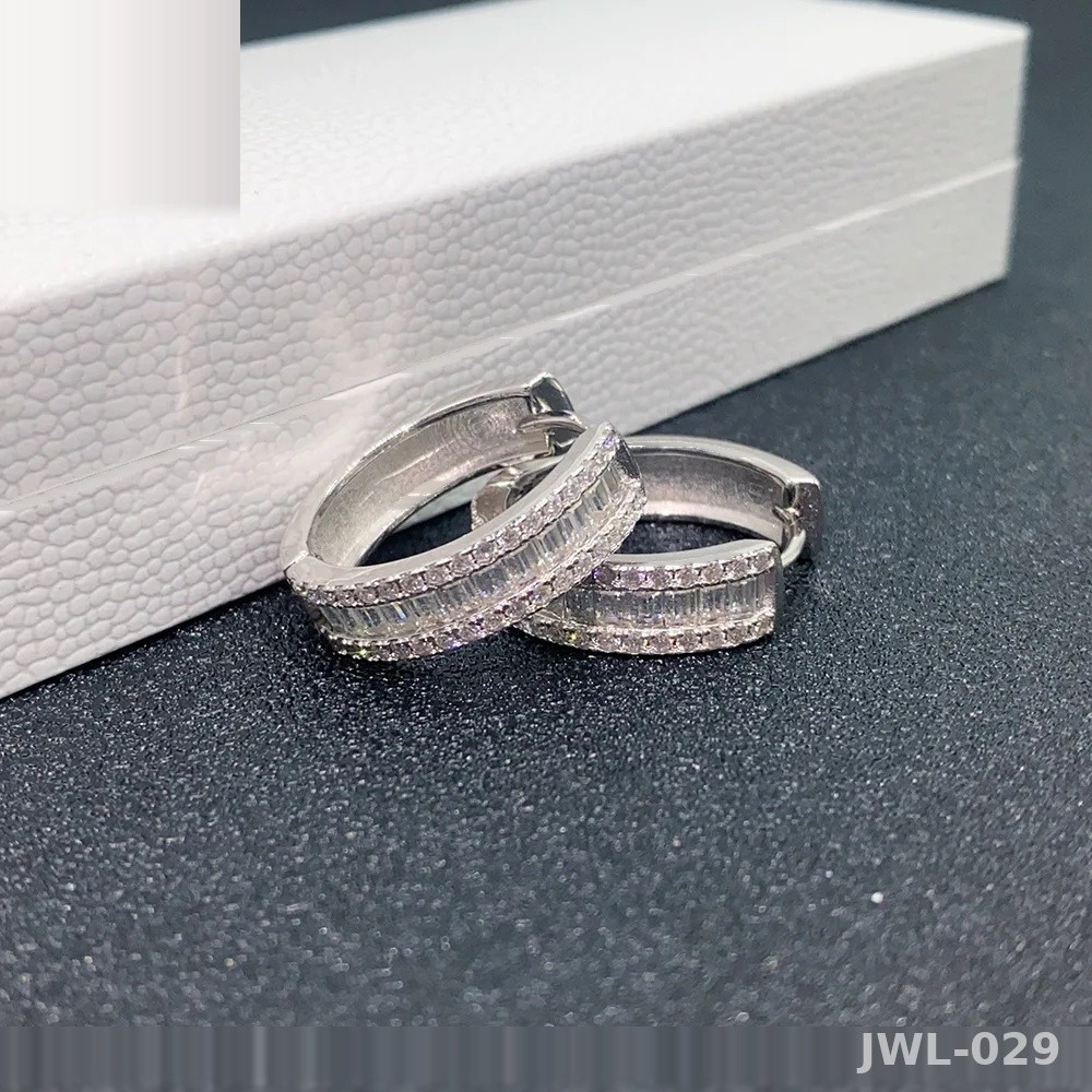 Iced Out Geometric Hoop Earrings · Rose Gold · 925 Silver · Moissanite
