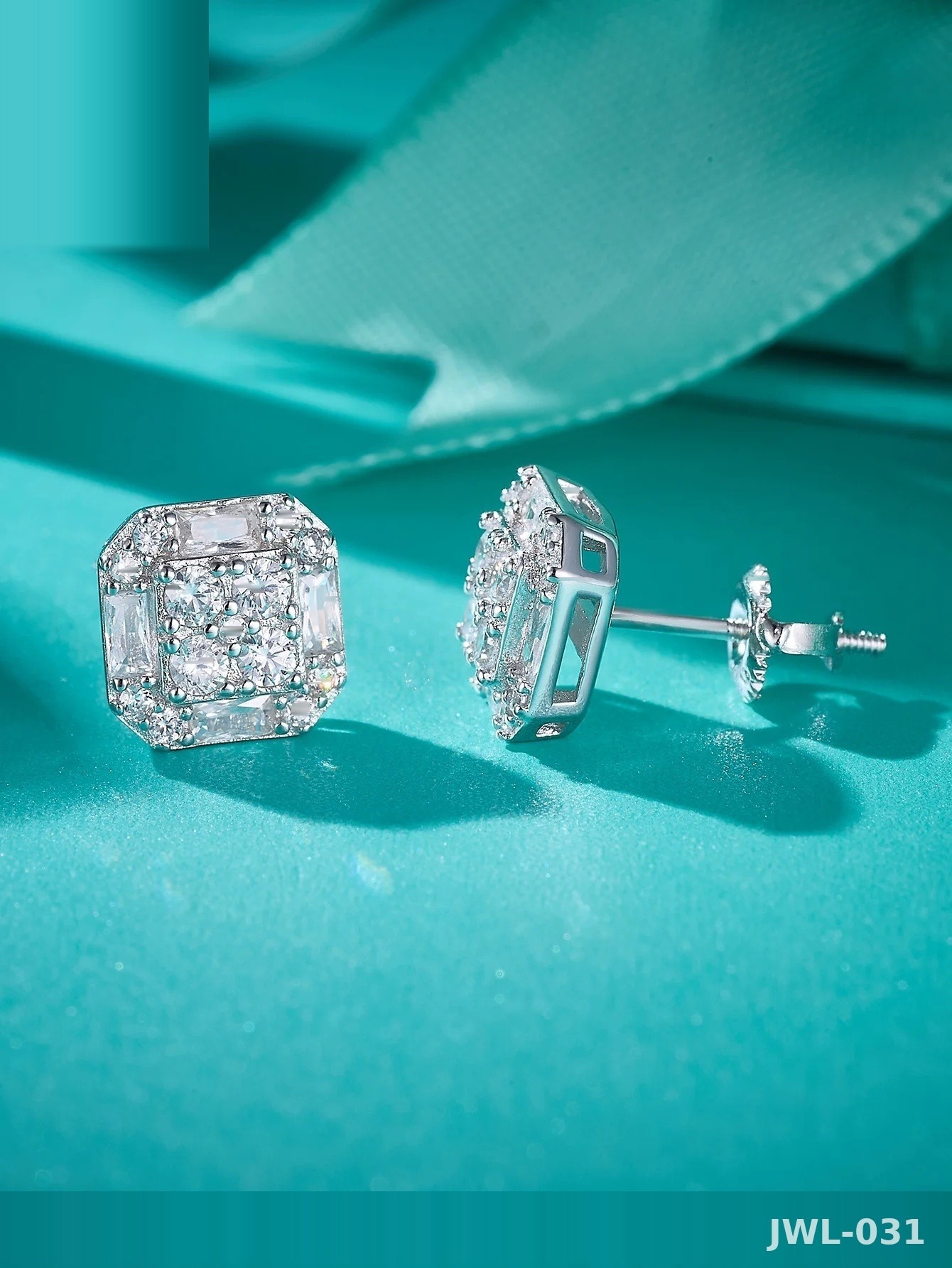 Iced Out Emerald Studs · Prong Set · 925 Silver · VVS Moissanite