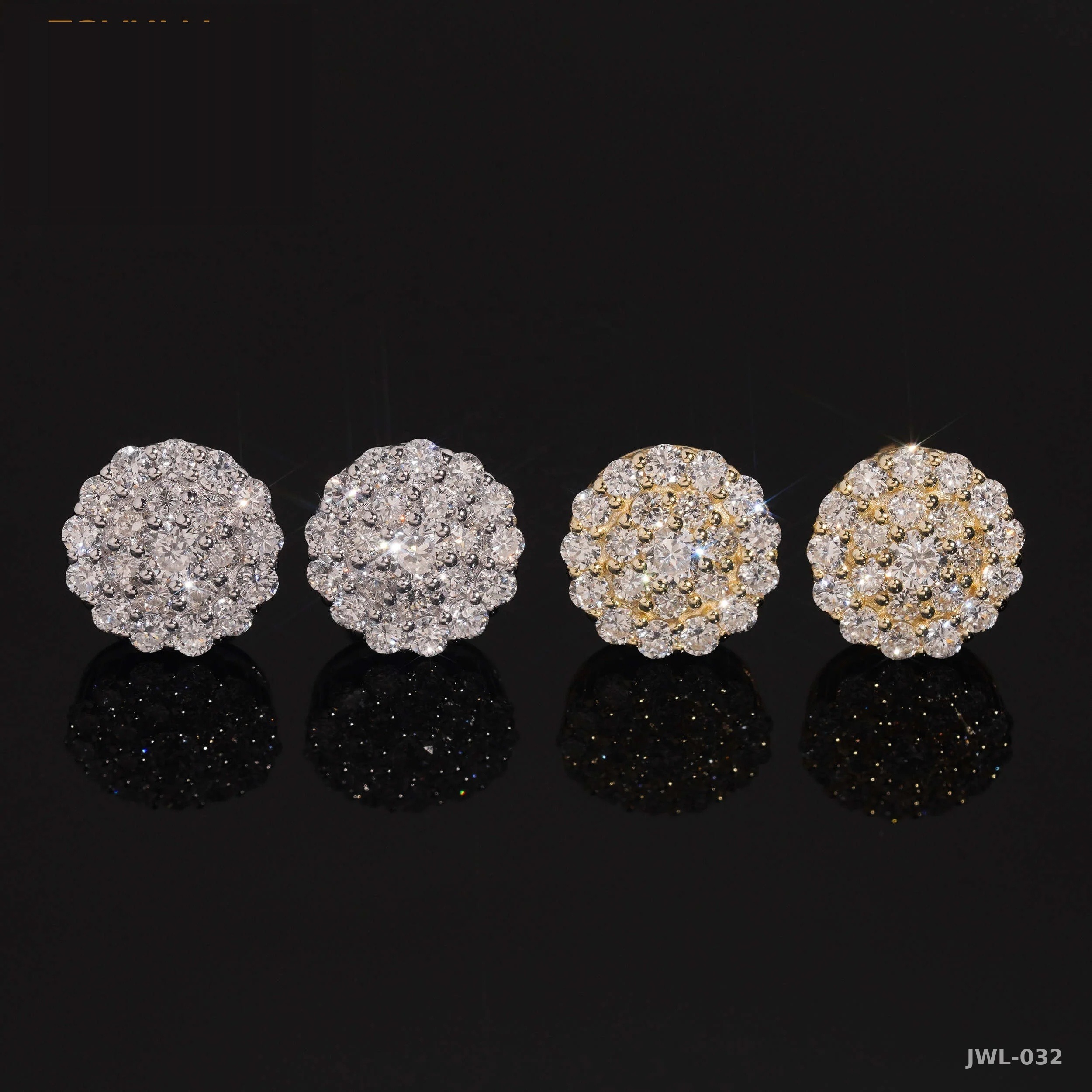 Iced Out Screw-Back Earrings · 11mm · 925 Silver · Lab Diamond