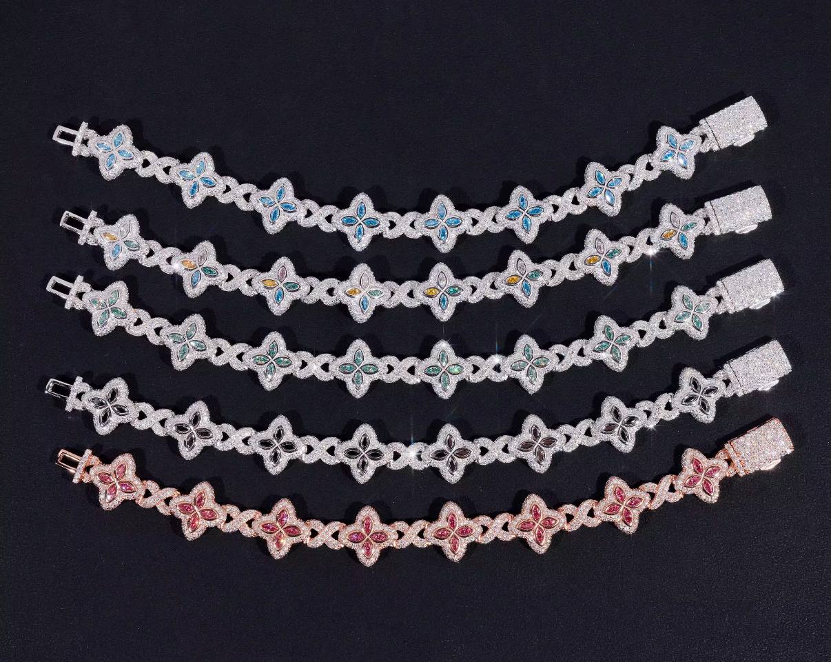 Iced Out Cuban Bracelet · 15mm · 3 Finishes · 925 Silver · Moissanite