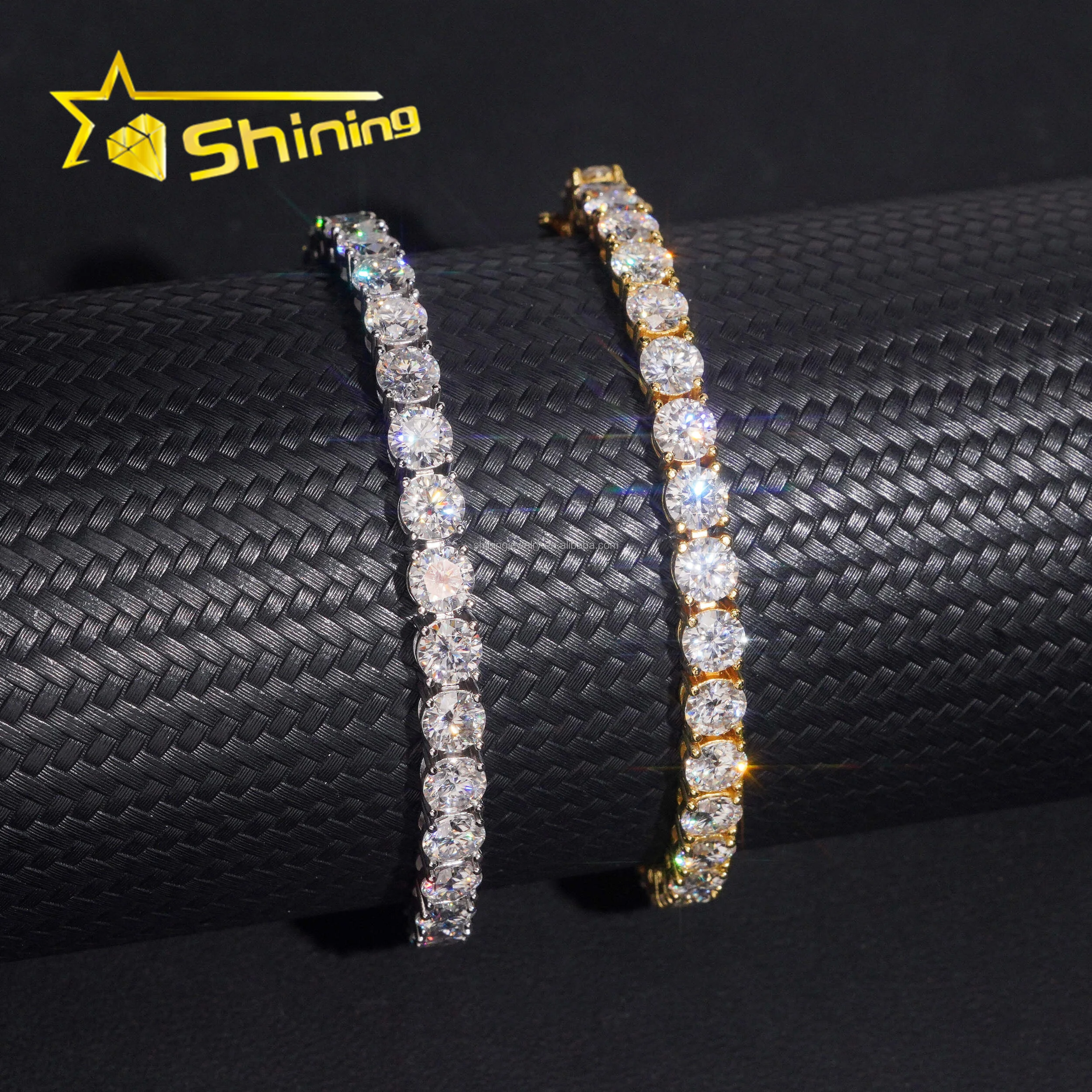 Iced Out Tennis Bracelet · 5mm · Prong Set · 925 Silver · Moissanite