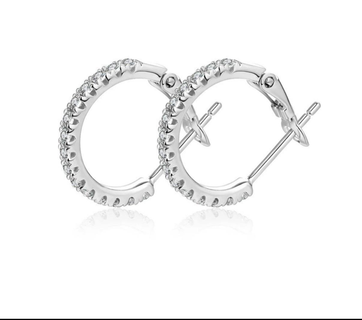 Iced Out Hoop Earrings · 18K Gold · Round Cut · 925 Silver · Moissanite
