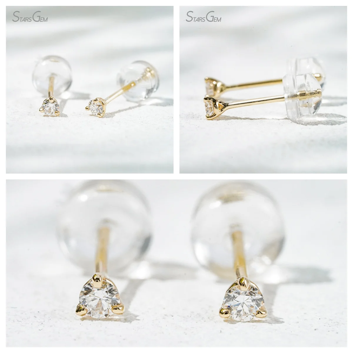 Lab Diamond Stud Earrings · 10K Gold · 0.2ct/pair · Lab Diamond