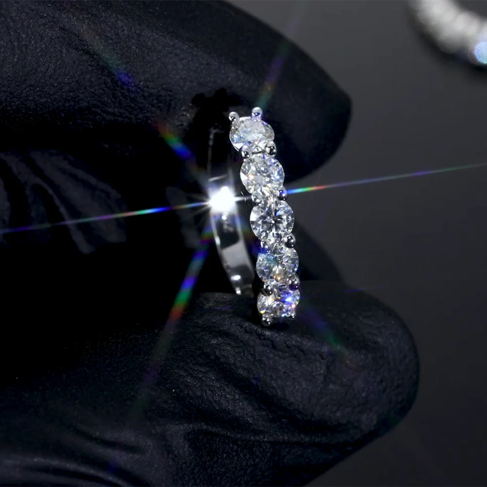 Moissanite Hoop Earrings · 14mm · 925 Silver · VVS Moissanite