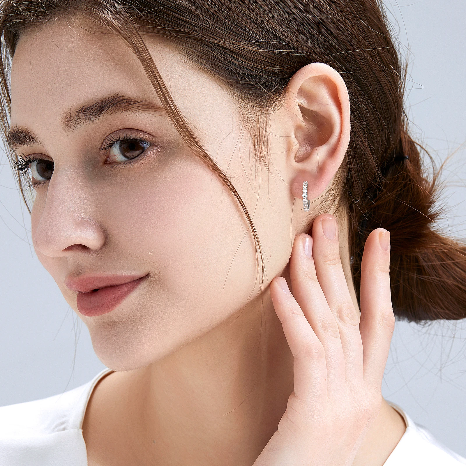 Moissanite Hoop Earrings · 14mm · 925 Silver · VVS Moissanite