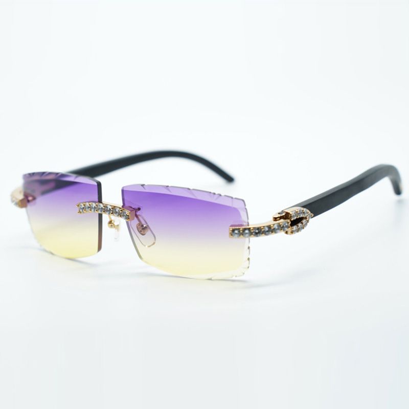 XL diamond cool sunglasses 3524031 with natural black wooden legs and 57 mm cut