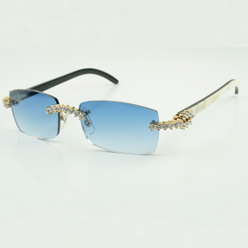 5.0 mm diamond buffs sunglasses 3524012 with natureal mixed black buffalo horn
