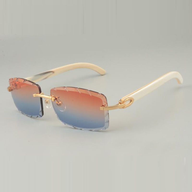 Buffs sunglass 8100915 with natural white horn legs and engraved colors and