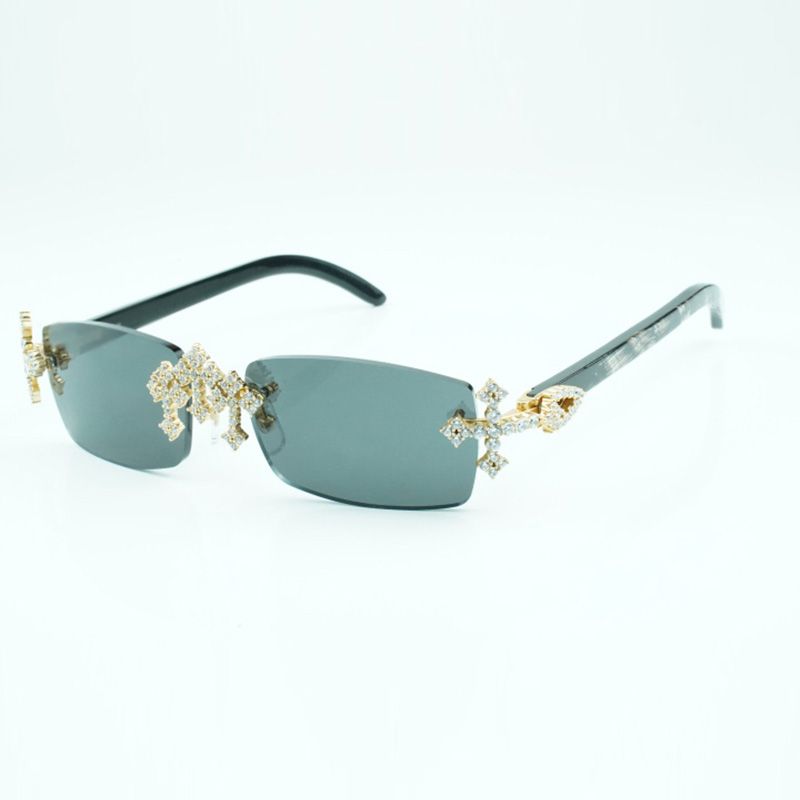 New cross fully inlaid diamond factory glasses 3524018 sunglasses natural red