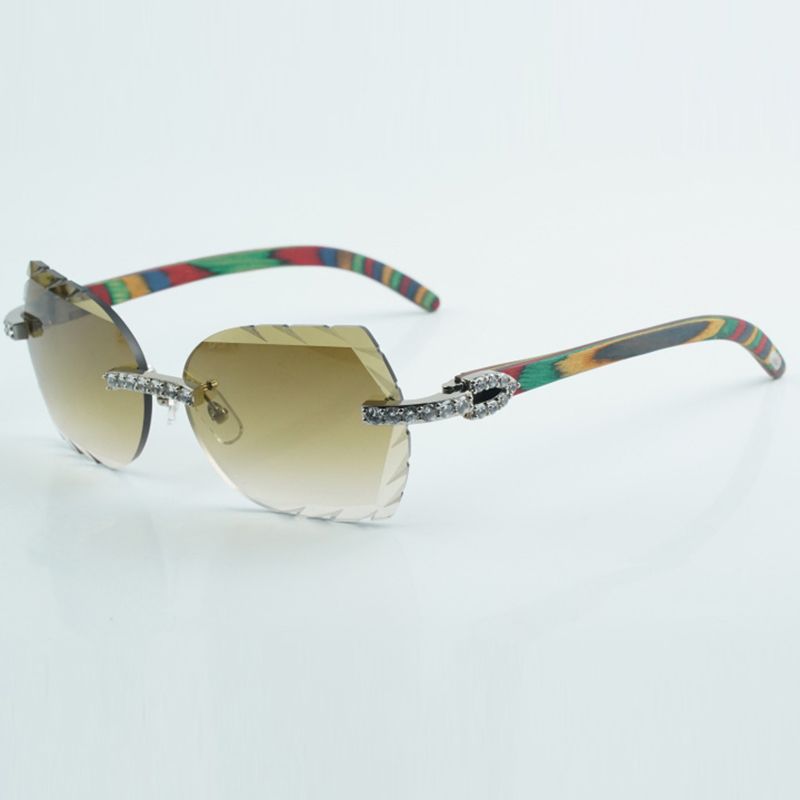 Retro Fashion Round Diamond Sunglasses 7550178 Natural Mixed Horn Luxury Luxury