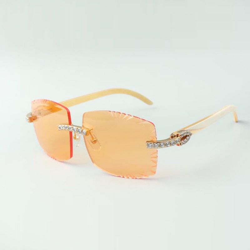 New Natural peacock wood Arm Sunglasses 8300817 cut Lens Sunglasses Luxury