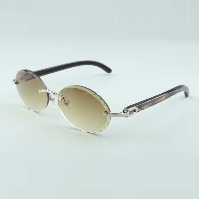 Exquisite classic endless diamond sunglasses 3524027, natural mixed buffalo