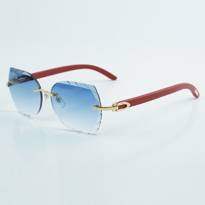 Bouquet diamonds sunglasses 3524014 with natural blue wooden legs and 58mm cut