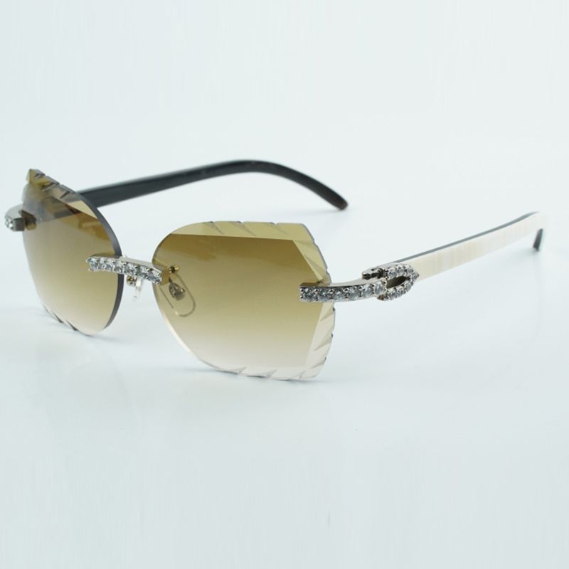 Designer bouquet diamond glasses Frames 3524012 with red wood temples and 56mm