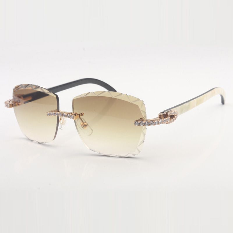 Direct sales new heart shaped cutting lens diamonds sunglasses 8300687 natural