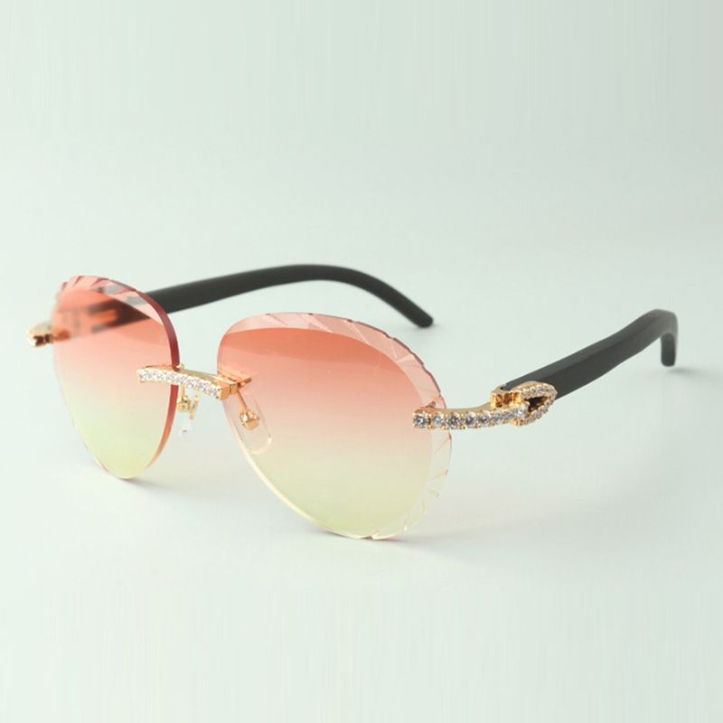 medium diamonds sunglasses 3524020 with red wooden temples and 58mm cuts lens