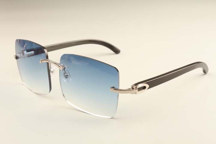 natural black horn diamond sunglasses 7550178-B4 high quality full frame