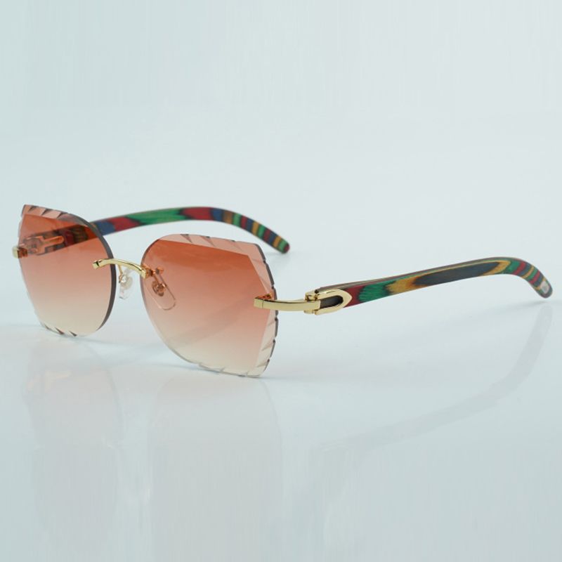 top quality A3524017-8 trimming cutting lenses sunglasses, natural red wooden