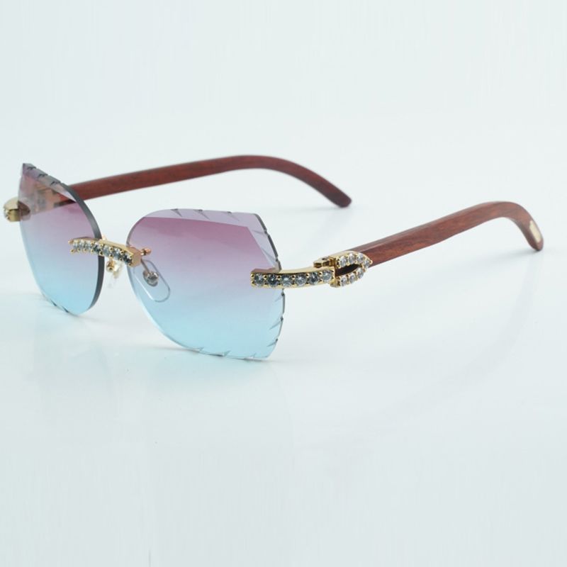 Direct sales newest high-end cutting lens sunglasses 4189706-A black textured