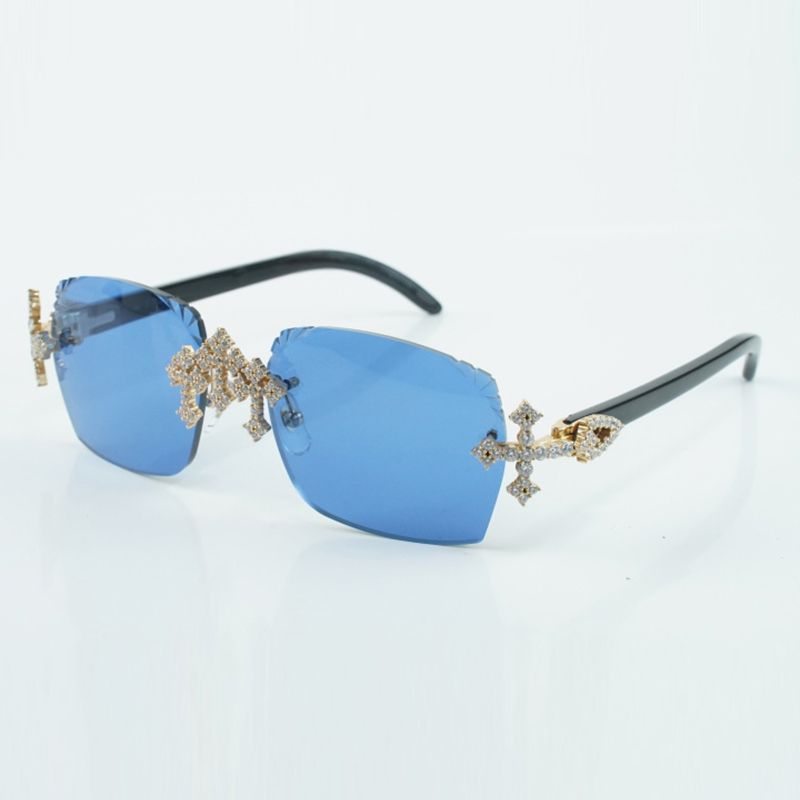 Factory direct sale new diamond frame glasses 7550178-B9 high quality stainless