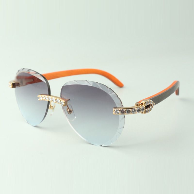 New fashion buffs sunglasses 8300817 with engraving lens and natural hybrid