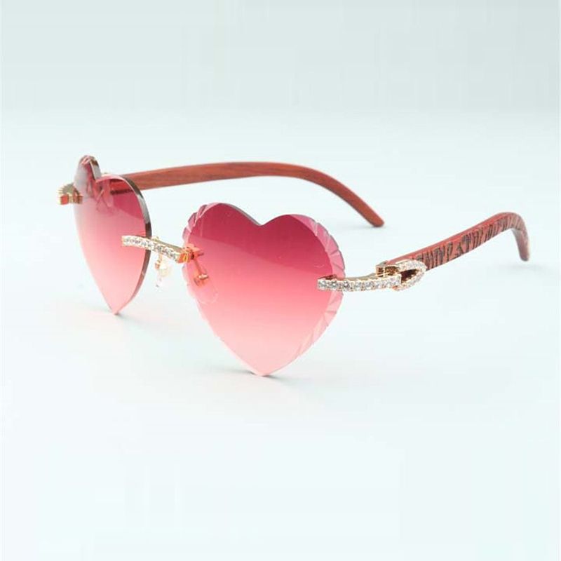 Medium diamond cool sunglasses 3524031 with natural orange wooden legs and 57