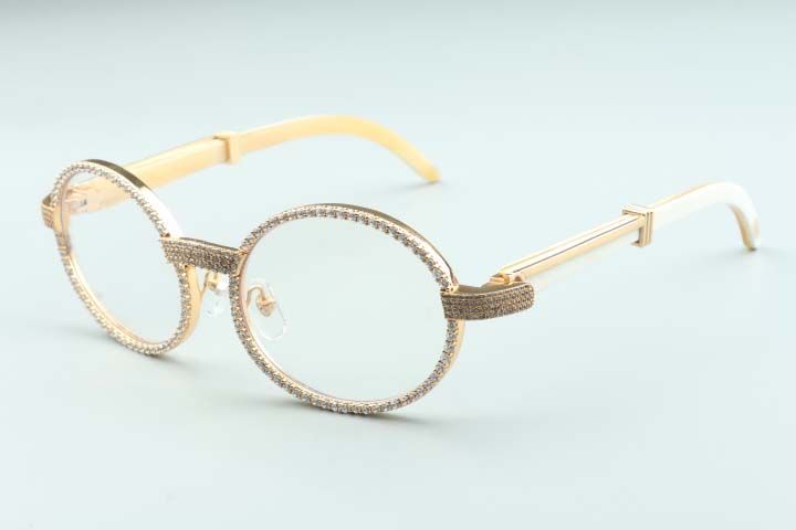 2021 cutting lens micro-paved diamonds sunglasses 3524020, natural white