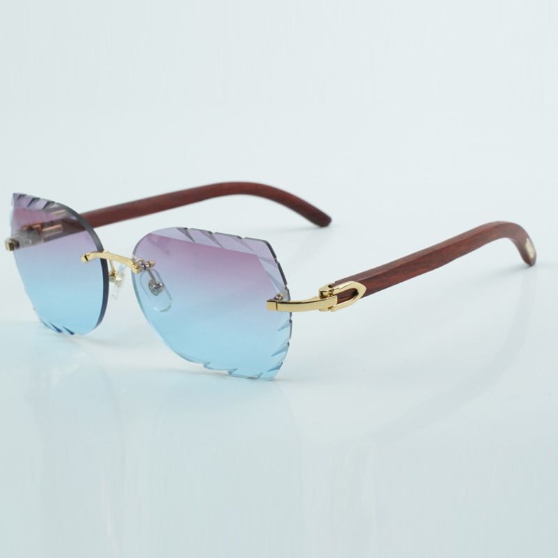 New C hardware sunglasses 3524032 with black wooden sticks and 56mm lenses for