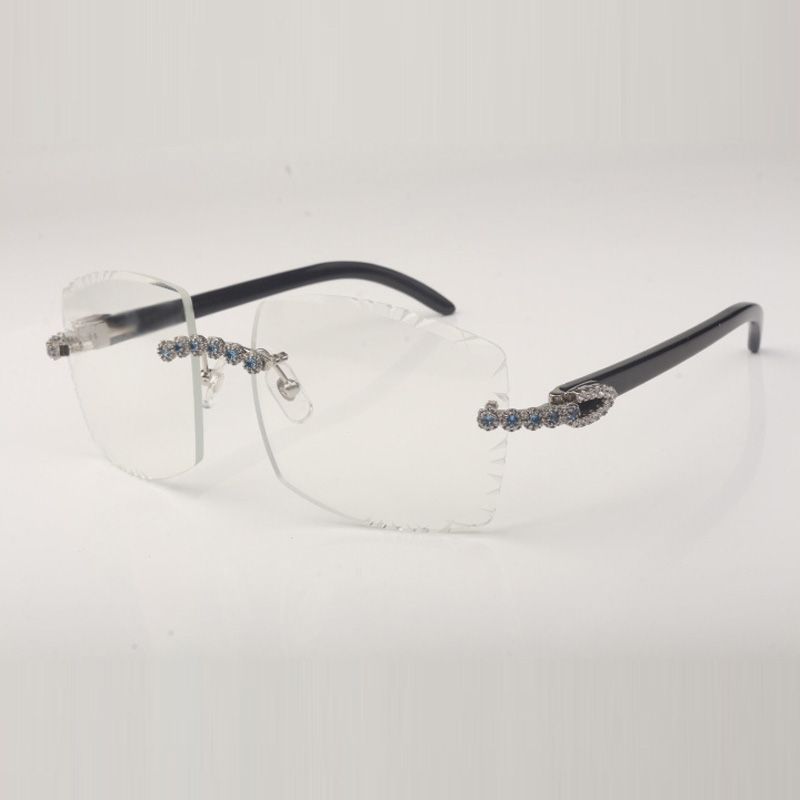 New Design Cut Clear Lens Spectacle frames 35240289 Pure Natural wood Temples