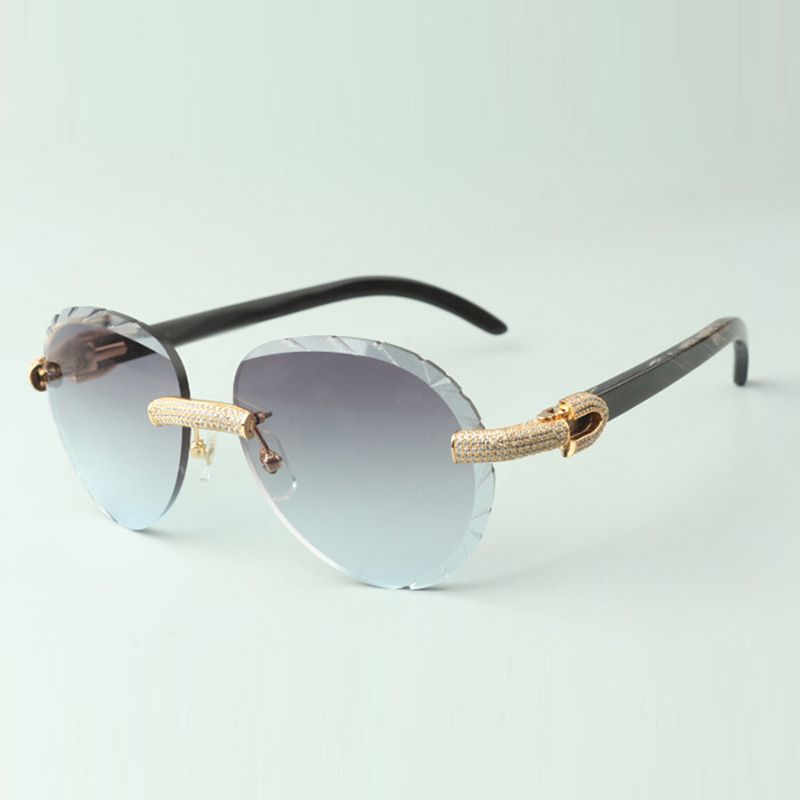 New frameless square frames, T3524012 white lenses, natural wooden mirror legs,
