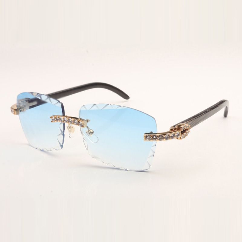 natural white horn diamond glasses 7550178-B2 high quality full frame wrapped