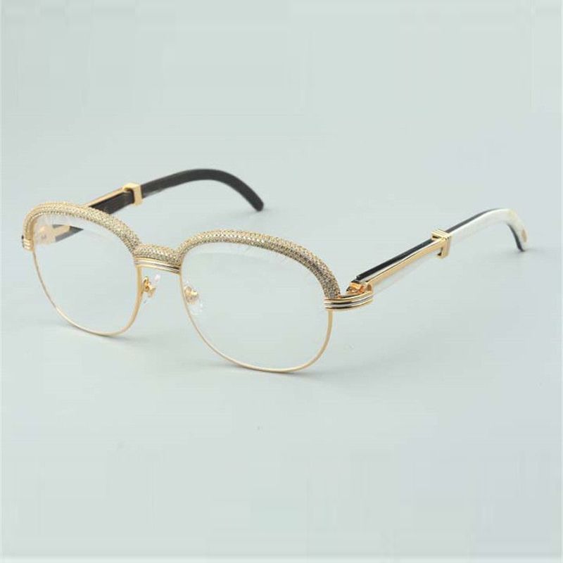 New square regular eyeglass frame 3524022 natural wood legs and 58mm clear cut