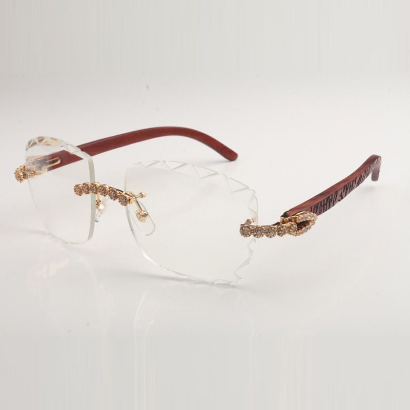 Brand New Dense Diamond Design Cut Clear Lens Spectacle Frame 3524029 Natural