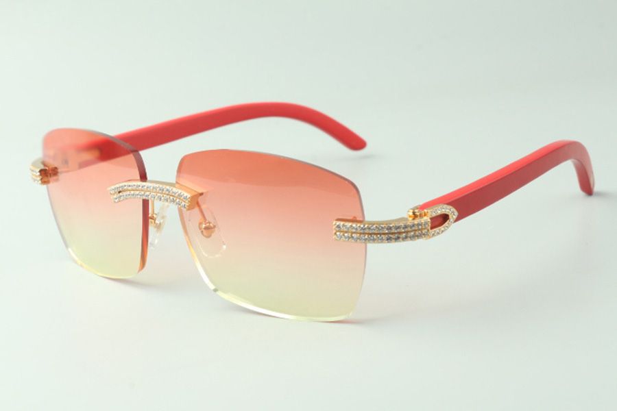 2022 Bouquet Diamond Sunglasses 3524014 with Natural peacock wooden glasses and