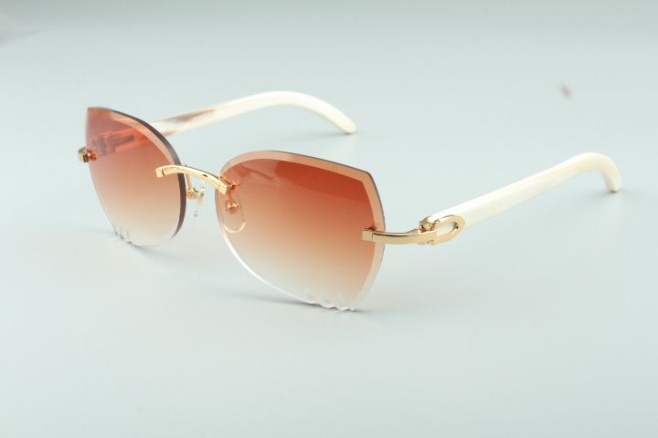 Direct sales newest high-end cutting lens sunglasses 4189706-A white natural