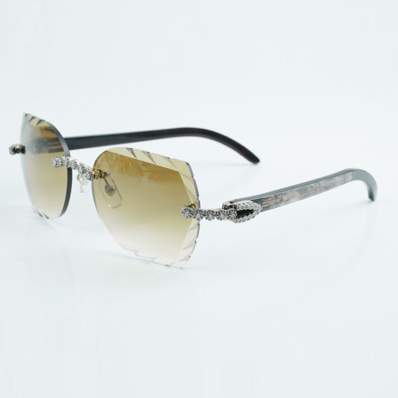 New Design Cut Clear Lens Spectacle frames 3524028 Pure Natural black Horns