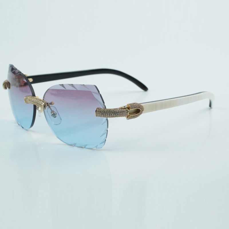 hot engraved X-shaped lens T-8300177F sunglasses, stylish large diamond