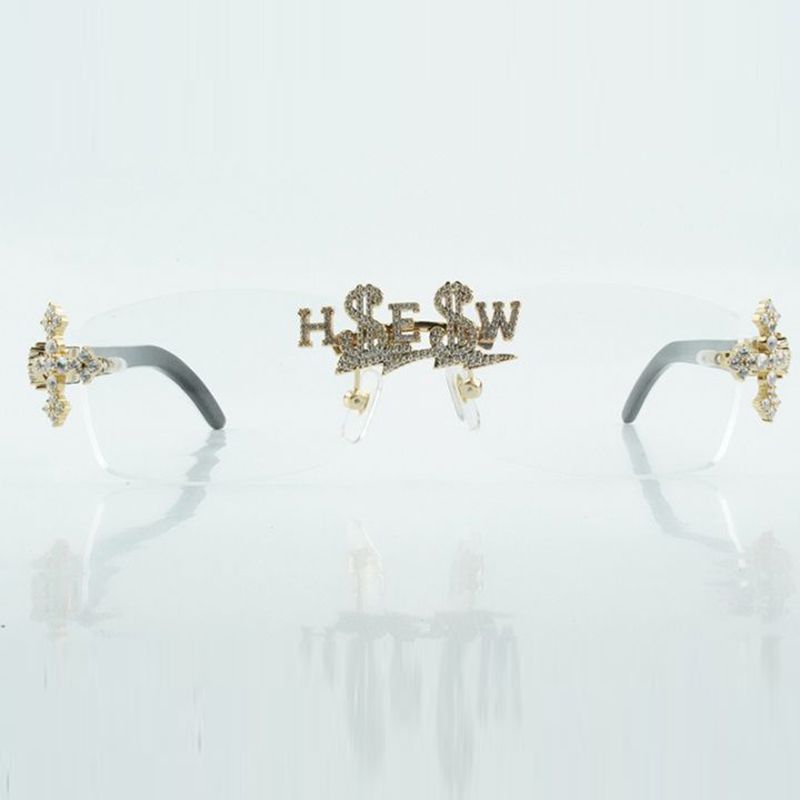 designer Customized cross diamond nose bridge optical glasses 3524012 with