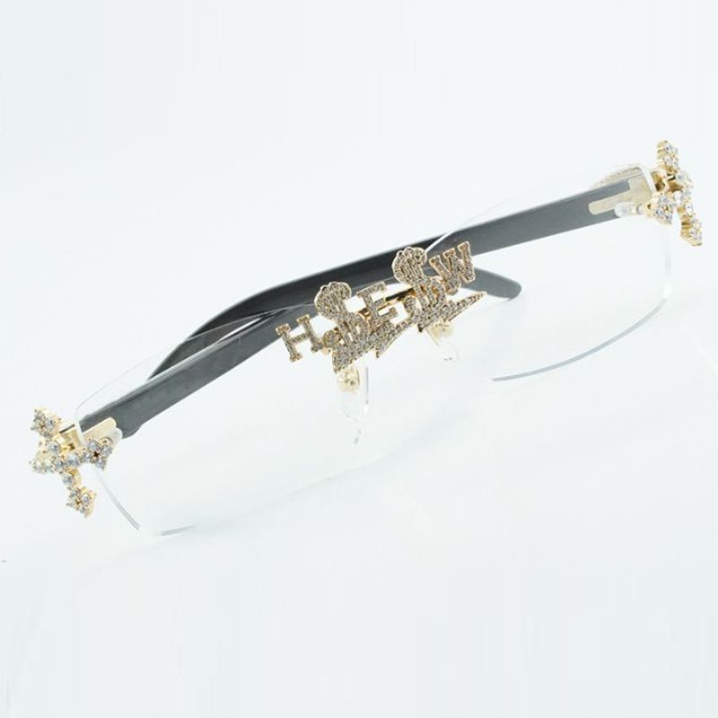 designer Customized cross diamond nose bridge optical glasses 3524012 with
