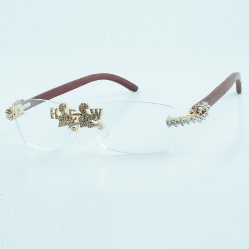 Customized diamond nose bridge optical glasses 3524012 with natural original