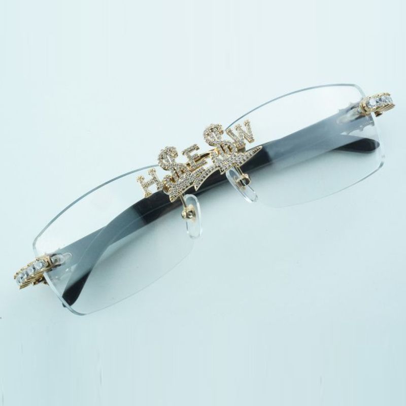 Customized diamond nose bridge optical glasses 3524012 with natural black