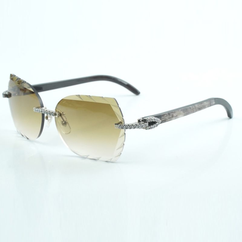 Micro cut sunglasses 8300817 natural black textured buffalo leg and fashionable