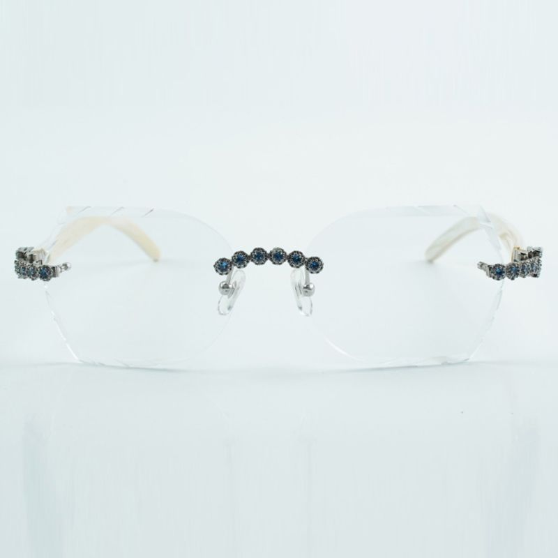 Fashionable new product blue bouquet diamond and cut clear lens 8300817 with